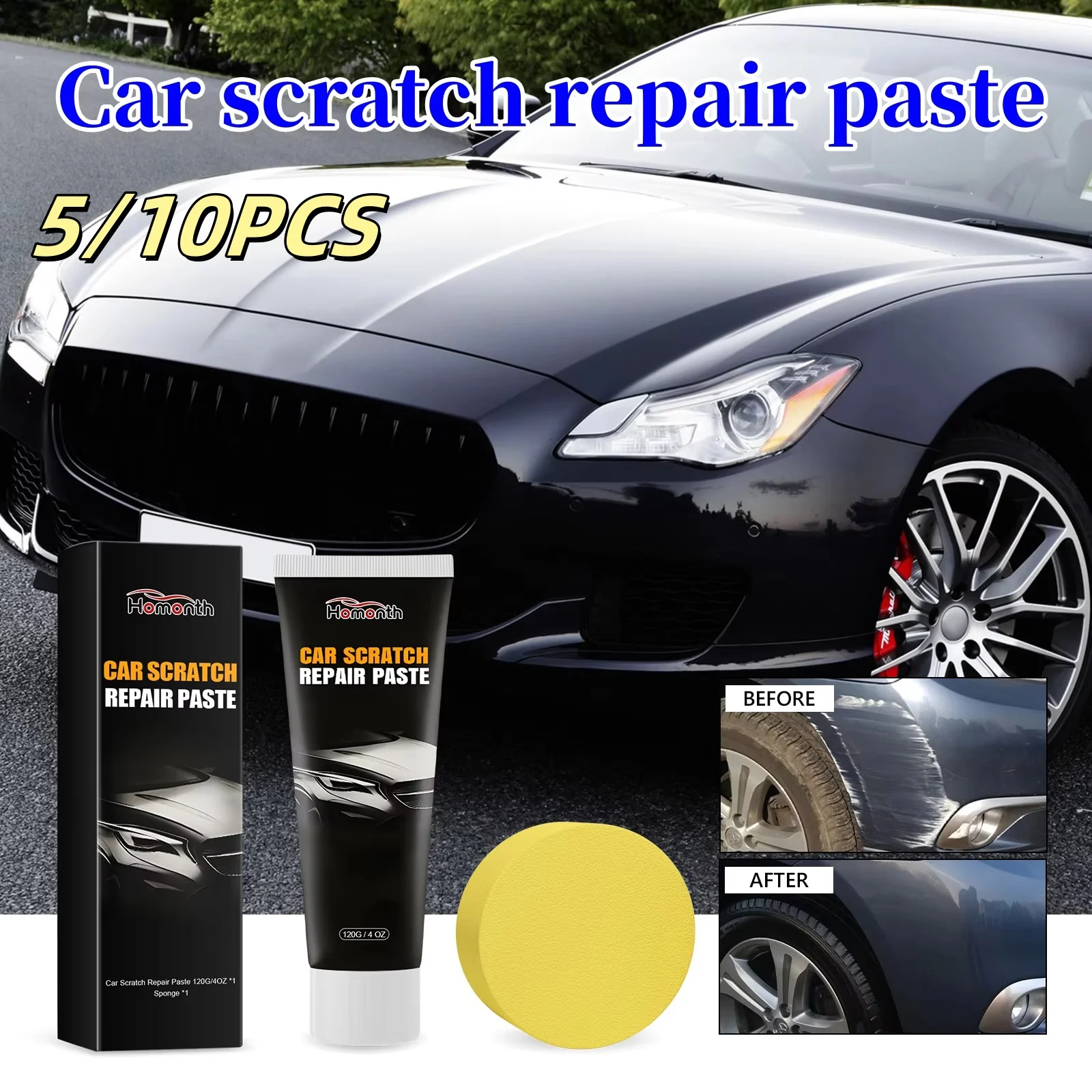 Car Scratch Remover Wax Vehicle Sealant Protection With Sponge Effective Easy Professional Scratch Remover For Moderate Scratch