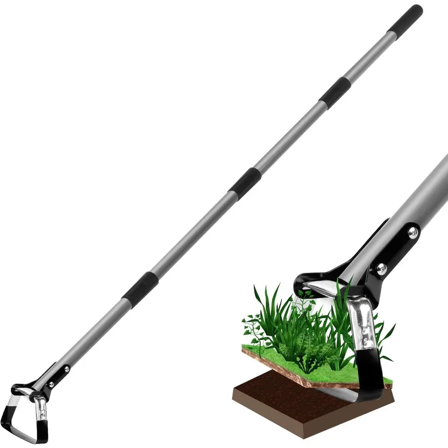 Adjustable 3666 Inch Scuffle Loop Hoe for Garden Weeding and Cultivating with Cushioned Grip Durable Handle Action Hoe Stirrup
