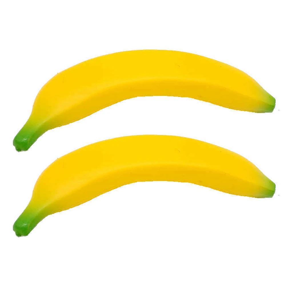 2pcs/set 20cm Artificial Fruits Fake Bananas Artificial Banana Decorative Plastic Fake Fruits Realistic Display Photo Prop