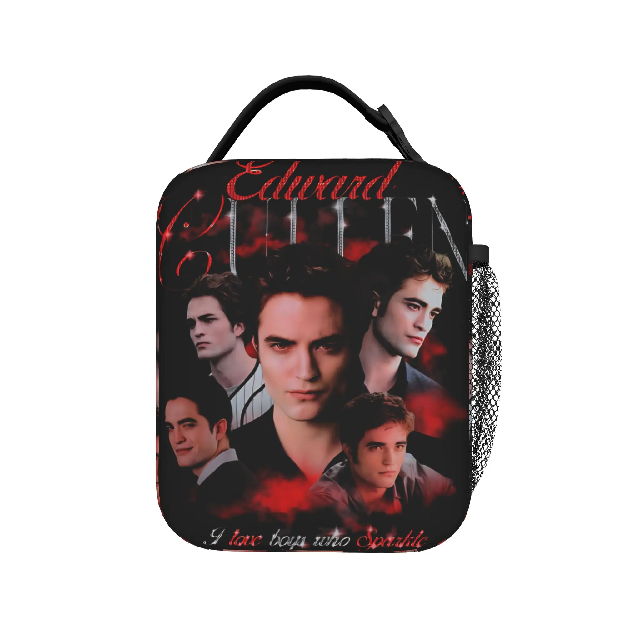 Edward Vampire  Twilight  Insulated Lunch Bag Cooler Bag Meal Container  Leakproof Tote Lunch Box for Men Women Office  Travel