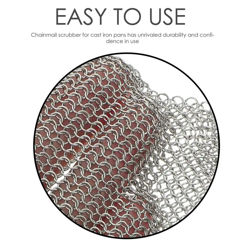Limpador de ferro fundido para panelas e panelas, purificador de aço inoxidável, pequenos anéis, purificador Chainmail, utensílios de cozinha, 10cm