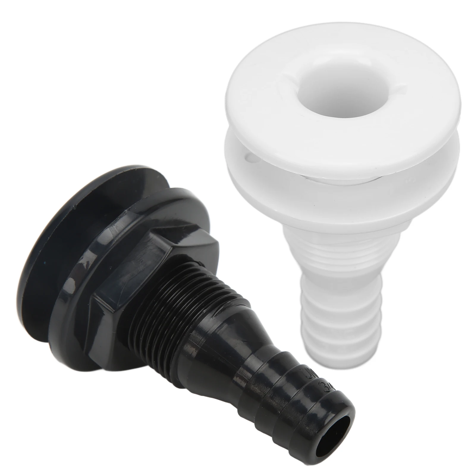 Boat Through Hull Connector 3/4in ABS Plastic Hose Coupling Drain Outlet Accessory
