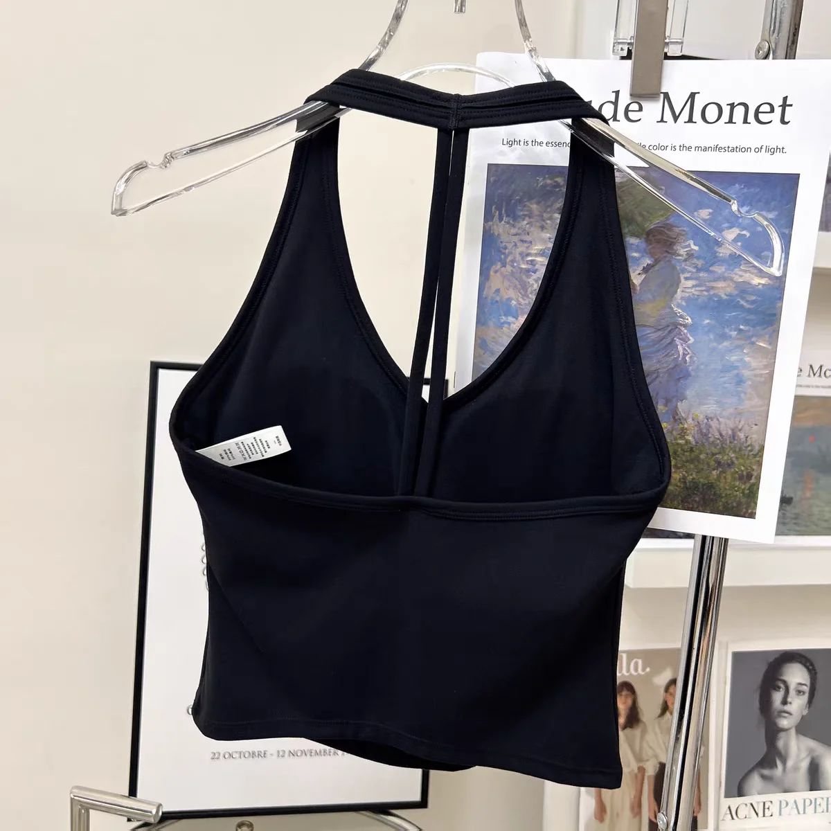 Atmungsaktive Sport-BH-Polster für Damen, Push-up-BH mit hängendem Hals, sexy Sport-Weste mit offenem Rücken, Yoga-Tanktop, Fitness- und Trainings-Top für das Gym – Detail 8