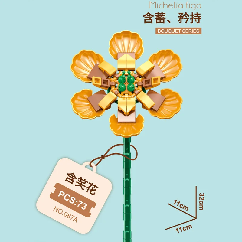 Mooie bouwstenen bloemen roos lavendel lelie simulatie bloem MOC bakstenen woondecoratie Valentijnsdag meisje geschenken 8735 9093