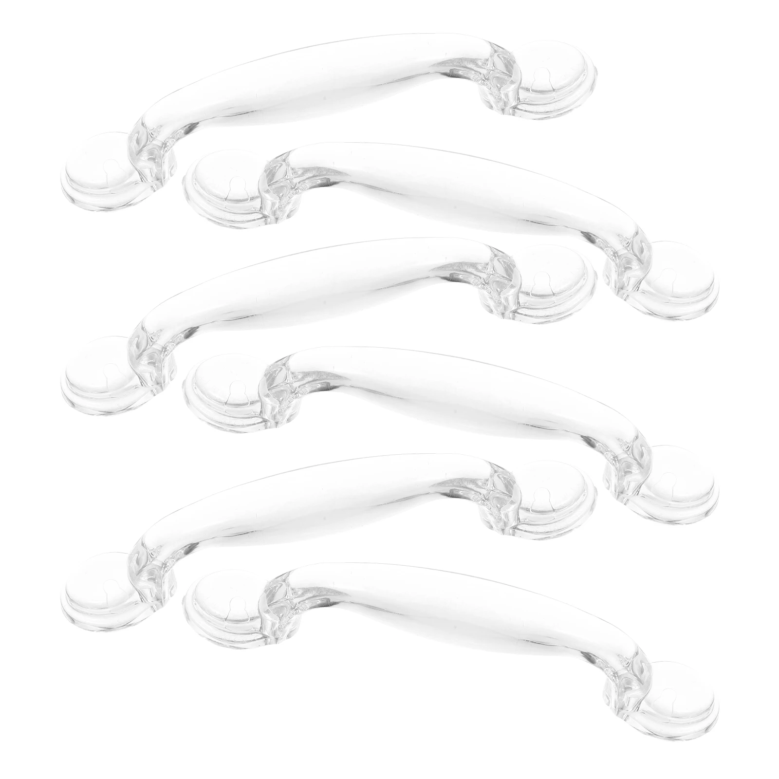 

6 Pcs Drawer Pulls Self Stick Cabinet Handles Transparent Self-adhesive Cabinet Handles Furniture Hardware Closet Kitchen Knobs