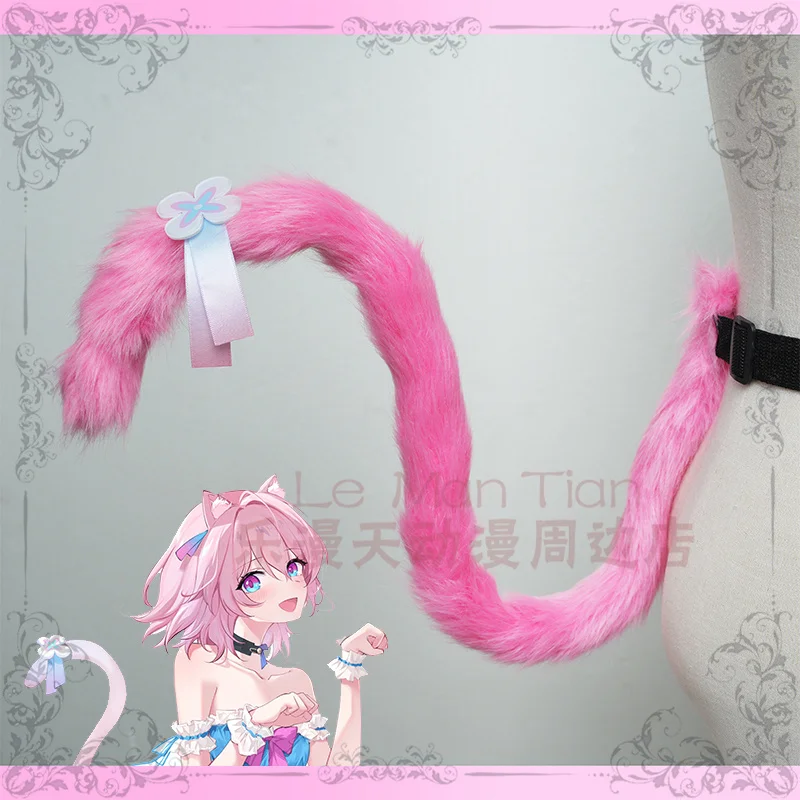 

Игра Honkai: Star Rai 7 марта, реквизит для косплея с розовым хвостом, 7 марта, серьги для косплея с бантом, аксессуары для ролевых игр на Хэллоуин