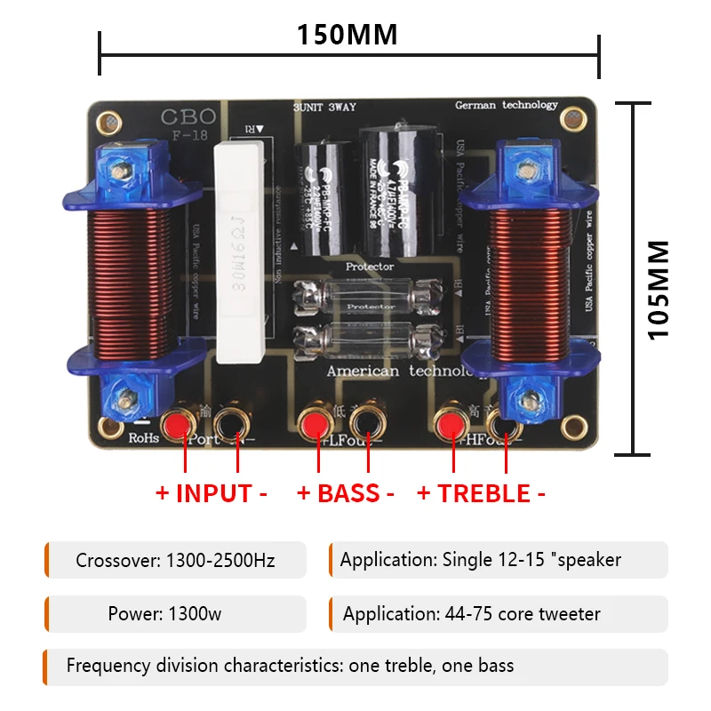 Professional Sound Speakers 1300w 3 Way Frequency Divider Speaker Dj Accessories Spikes for Speakers Powerful Sound Box 15 Inch