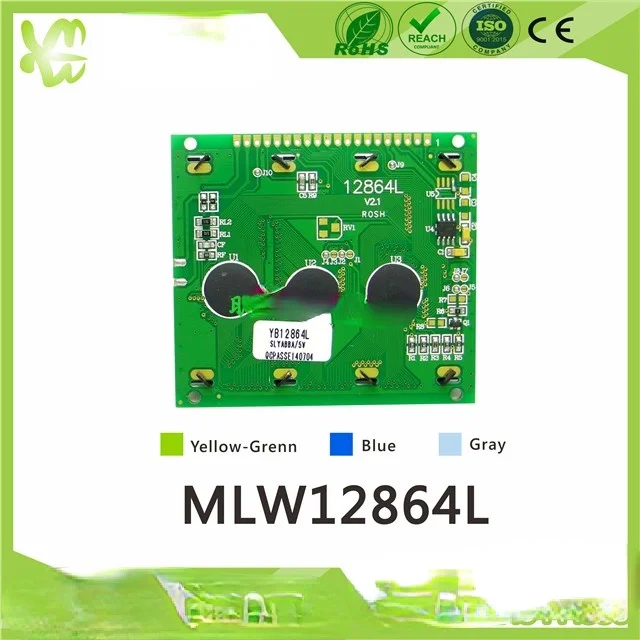 LCD 12864เกรดอุตสาหกรรมโมดูลหน้าจอ LCD 5/3 3V พอร์ตขนาน128X64จุดหน้าจอ MLW12864L