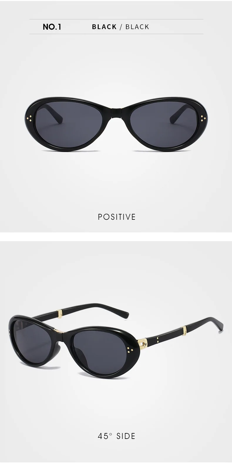 2025 Nieten ovale Sonnenbrille für Damen, Markendesigner, faltbar, einfach zu transportieren, weibliche Farbtöne, UV400 – Detail 11