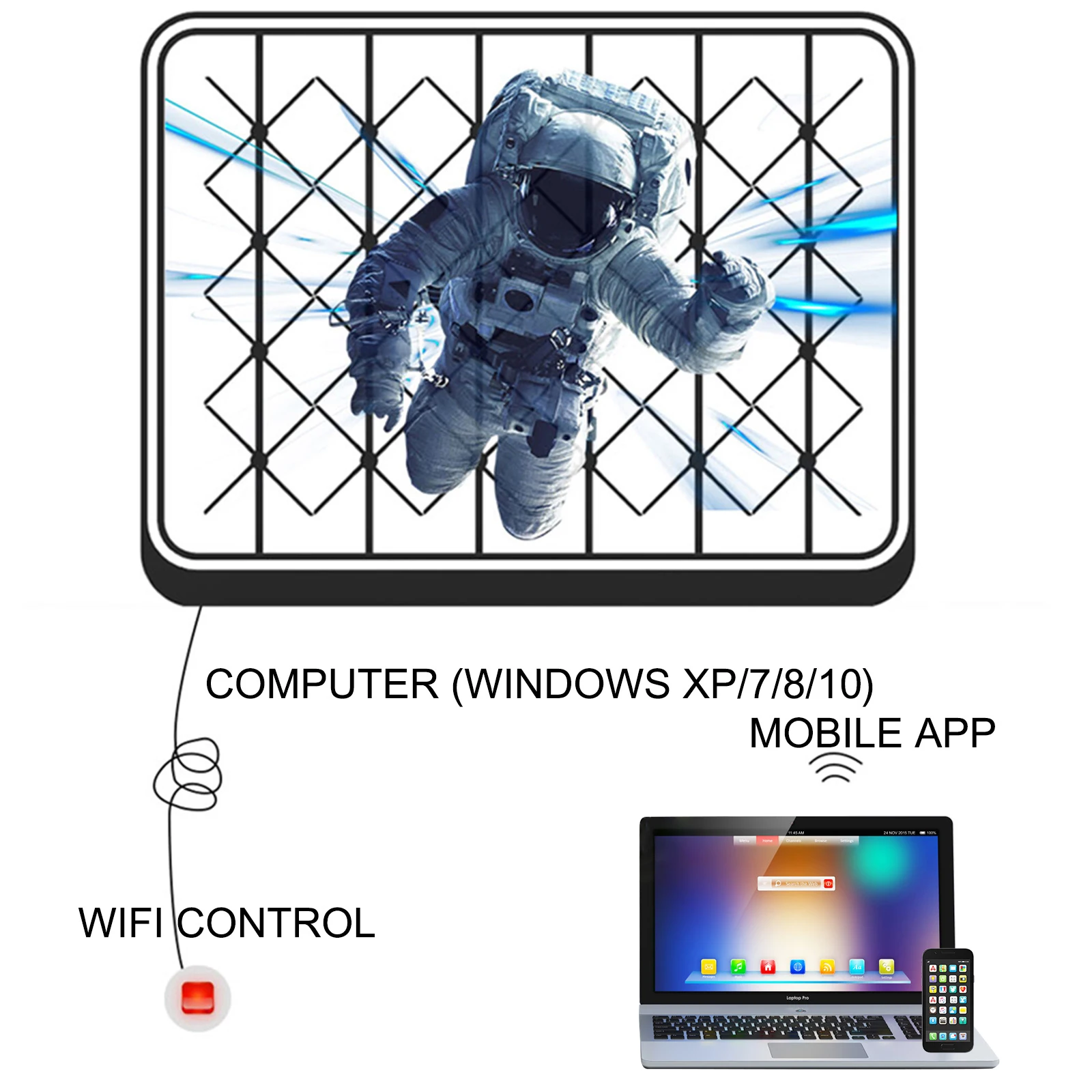 VEVOR Проектор голограммы вентилятора 3D Wi-Fi настенный дисплей дистанционный рекламный логотип свет изображения видео светодиодный знак голографическая лампа