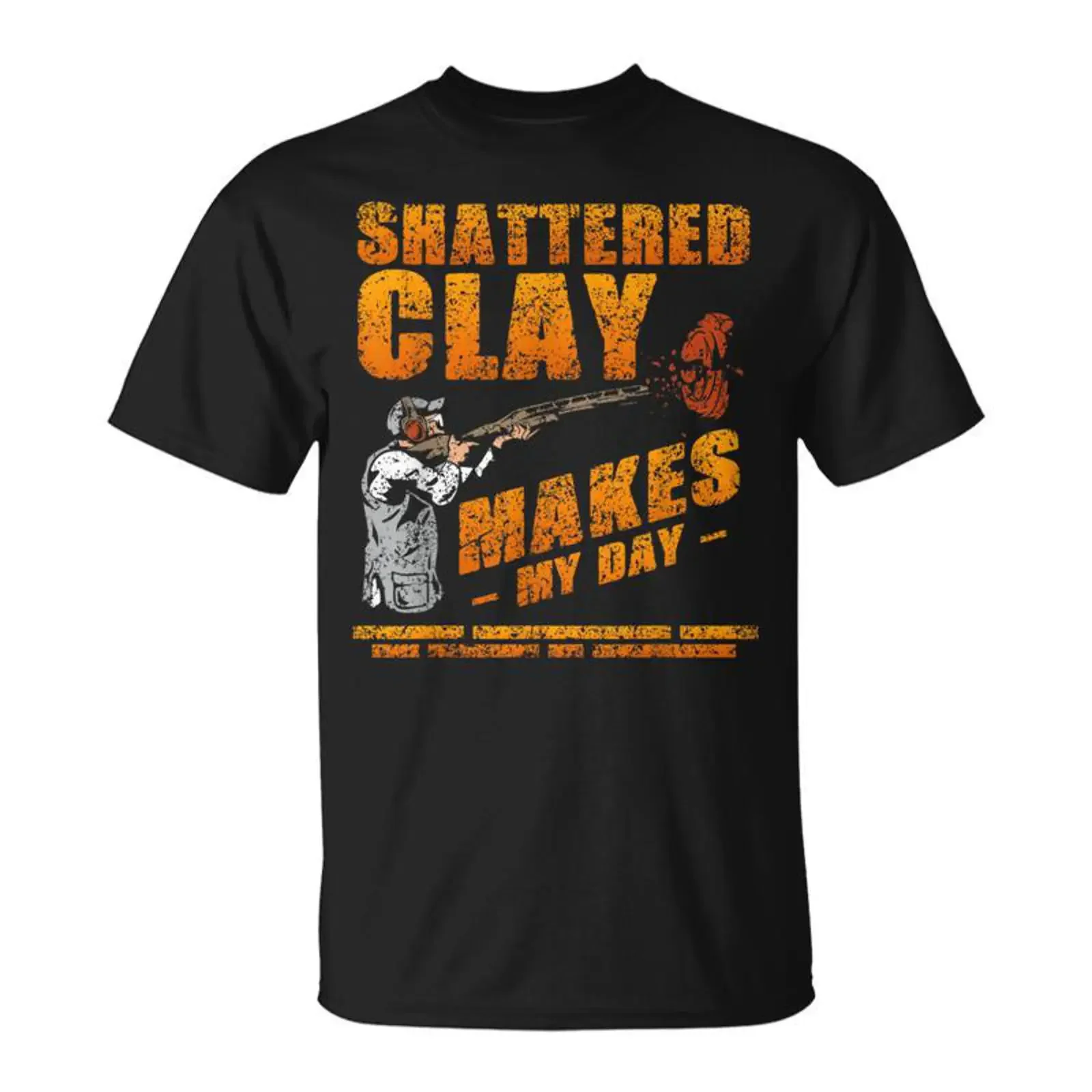 Shattered Clay Makes My Day Pull Trap Pigeon Shooting T Shirt Monsterry vintage Washed Stretched Stylish Top For Everyday Wear
