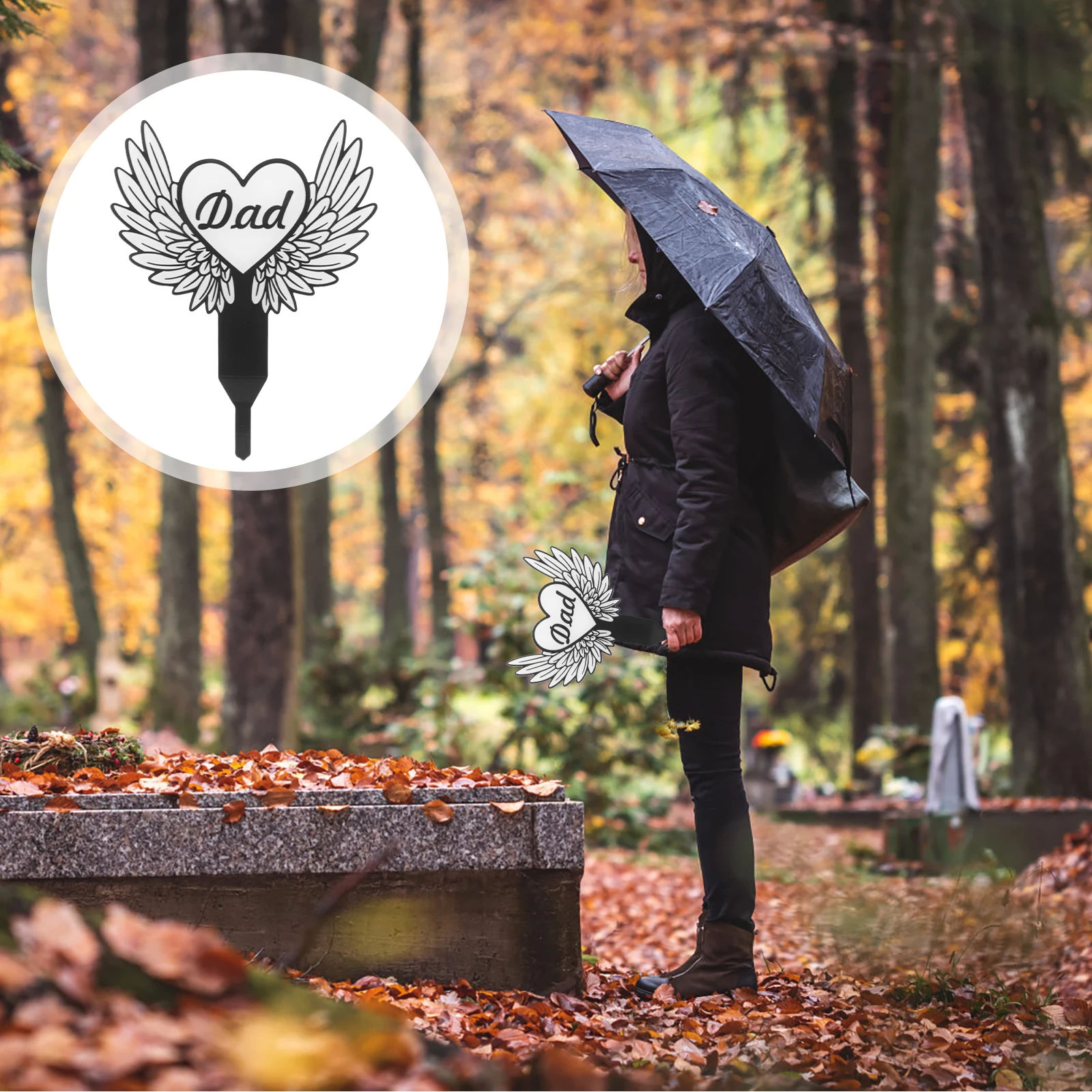 

Decorations Angel Tombstone Memorial Stake Plaque Grave Site for Cemetery Garden Plaques Dad
