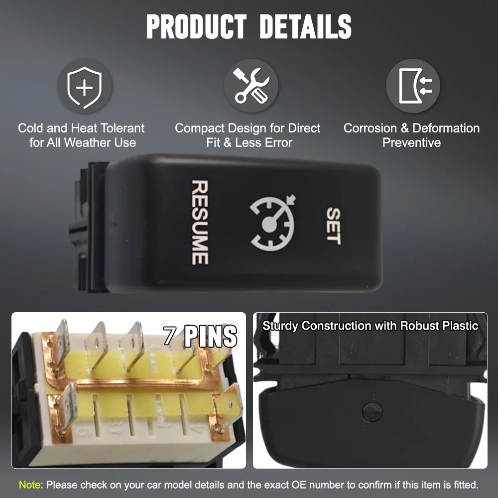 Cruise Control Rocker Switch Power Cruise Control Rocker Switch 7 pins for Kenworth T800/W900 Peterbilt trucks P27-1040-15