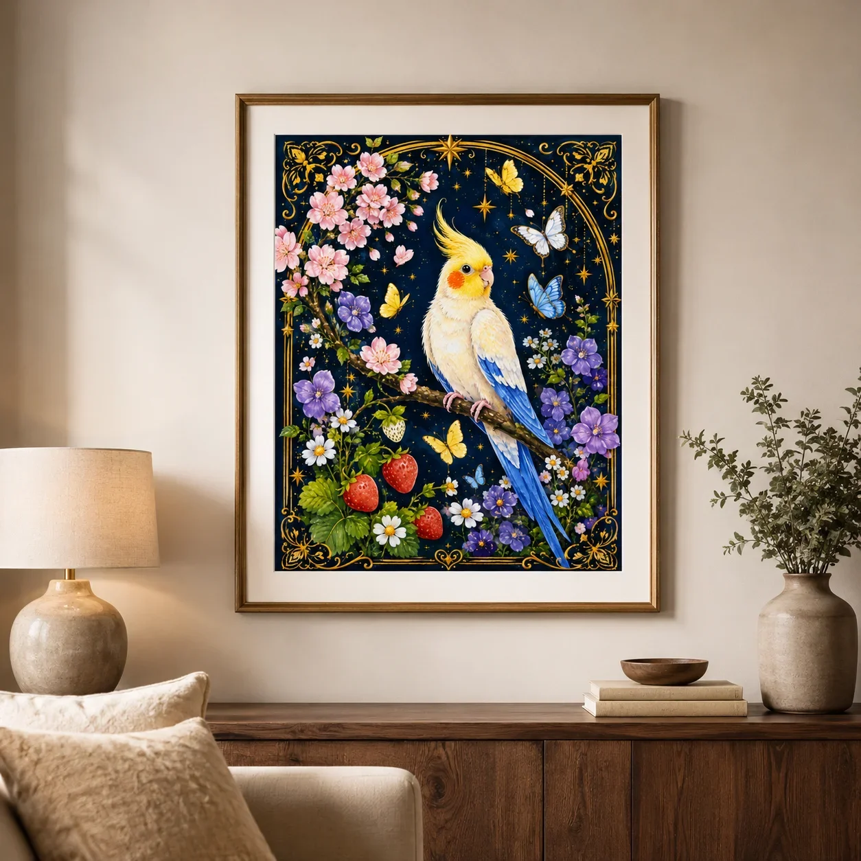 [ZZ8693-Cockatoo] DIY Stamped Cross Stitch Kit for Adults 11CT 14CT 16CT Printed Canvas Embroidery Craft Needlework, Home Decor