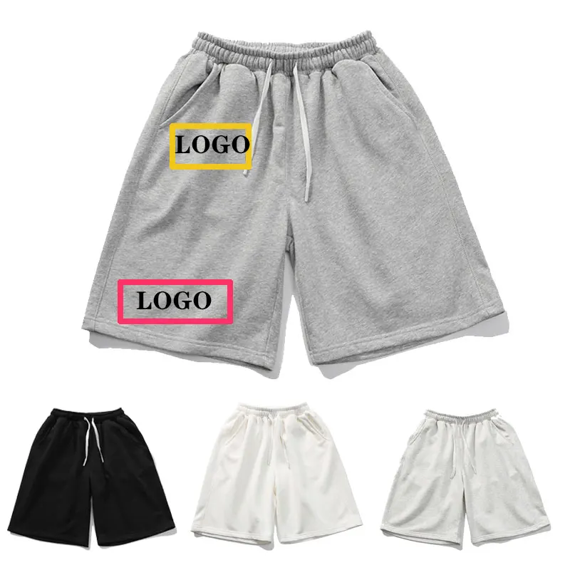 

Летние шорты для бега с индивидуальным логотипом для мужчин, повседневные спортивные шорты для бега, однотонные свободные спортивные шорты на шнурке для спортзала
