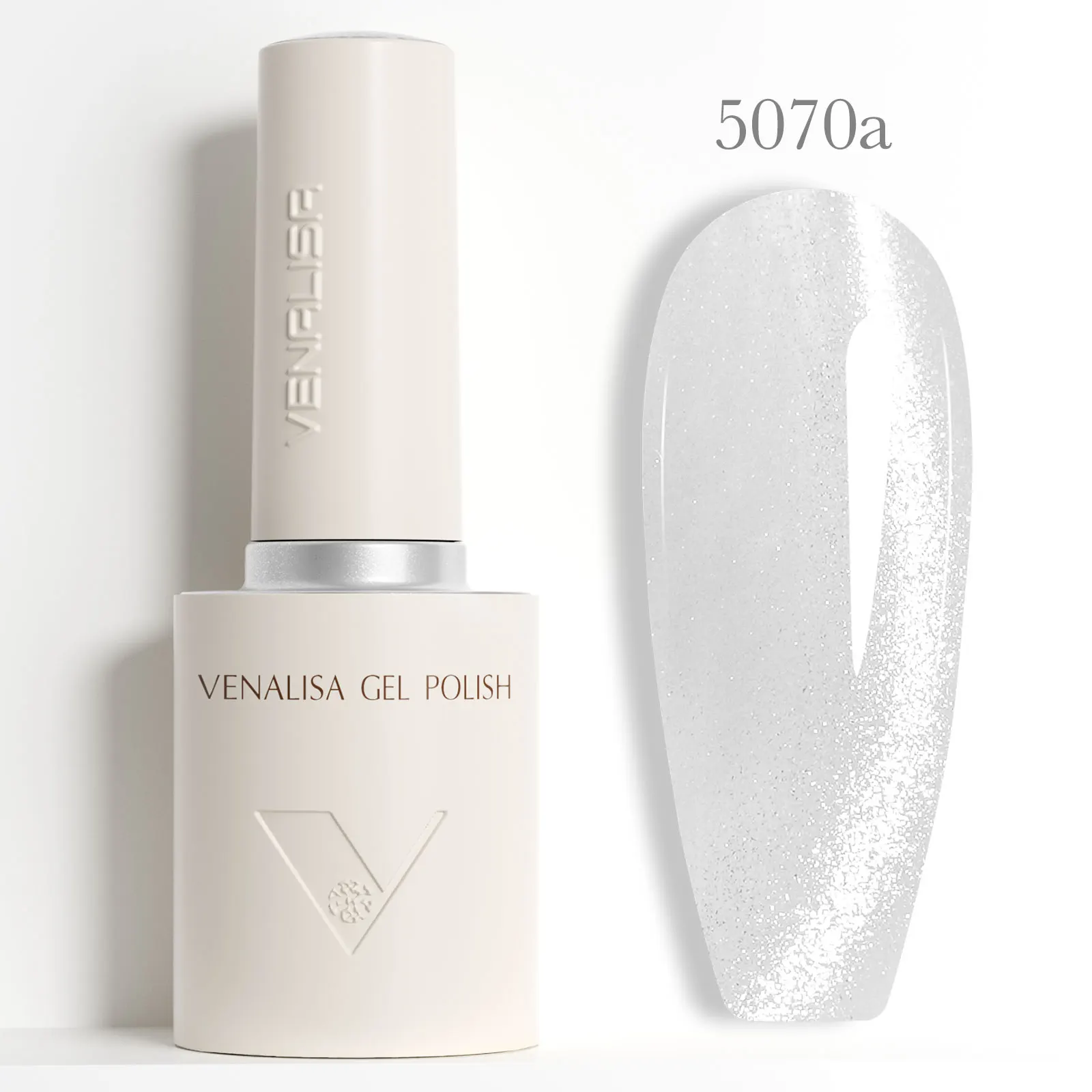 VENALISA 10ml nagelgellak pastelroze basis Franse nagelkunst met regenboogkristallen losweken UV LED langdurig semi-permanent
