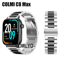 For COLMI C8 Max Smart Watch Strap Metal Stainless Steel Adjustable Band Bracelet Luxurious Belt For Women men