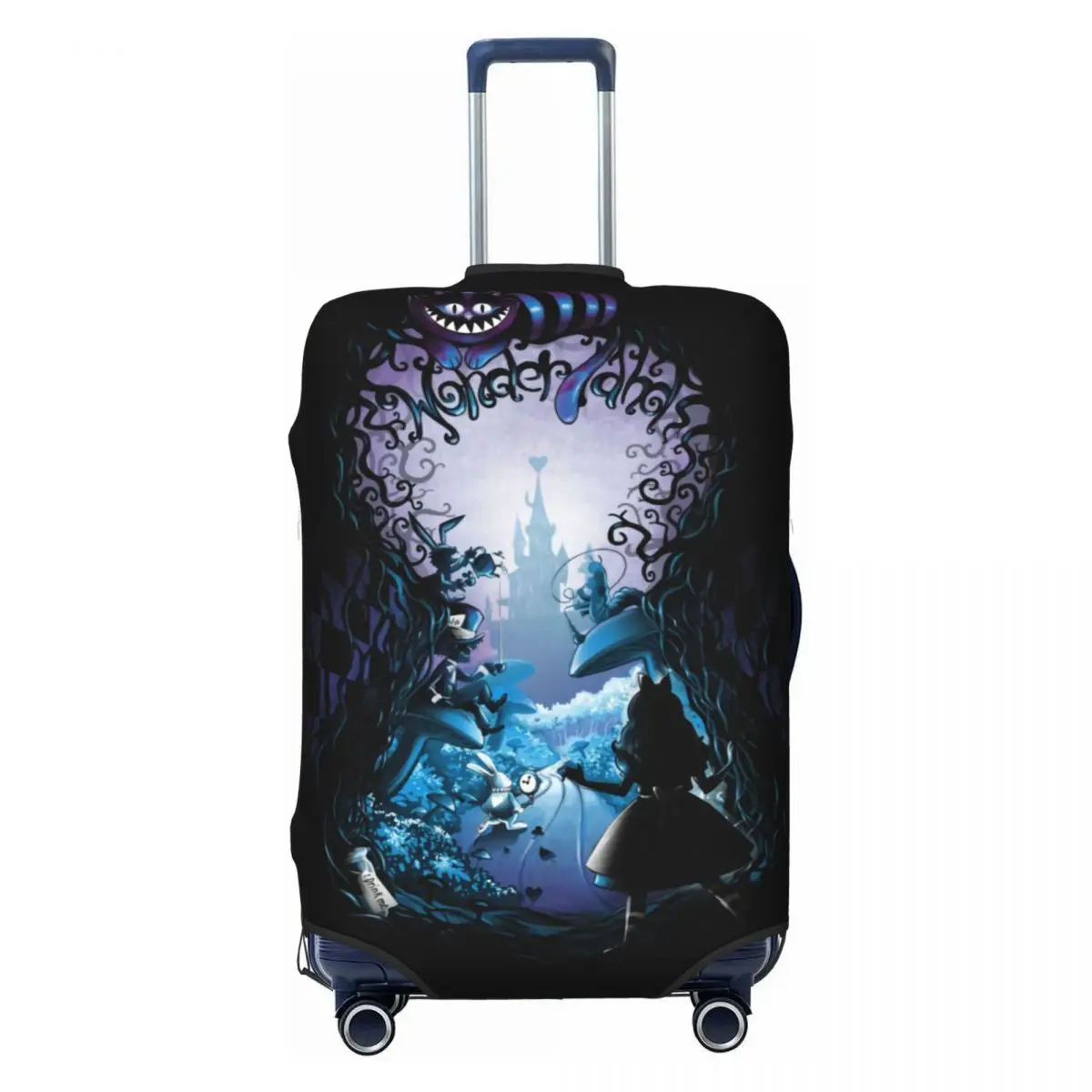 

Custom Cheshires Cat Luggage Cover Elastic Travel Suitcase Protective Covers Fits 18-32 Inch