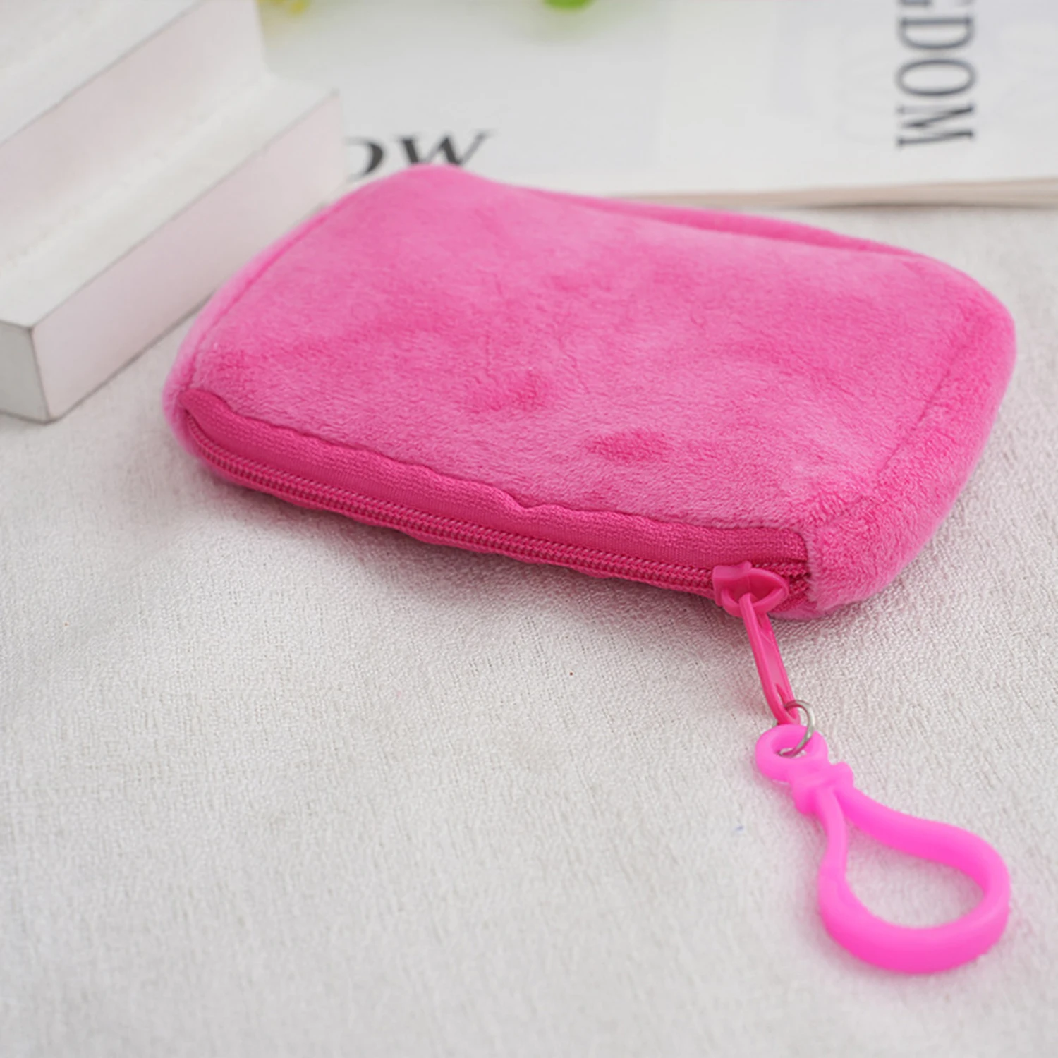 Korean Mini Fashion Square Zipper Coin Purse Women\'s Thin and Short Handbag Card Package Coin Bag Cute Purse Key Earphone Pouch