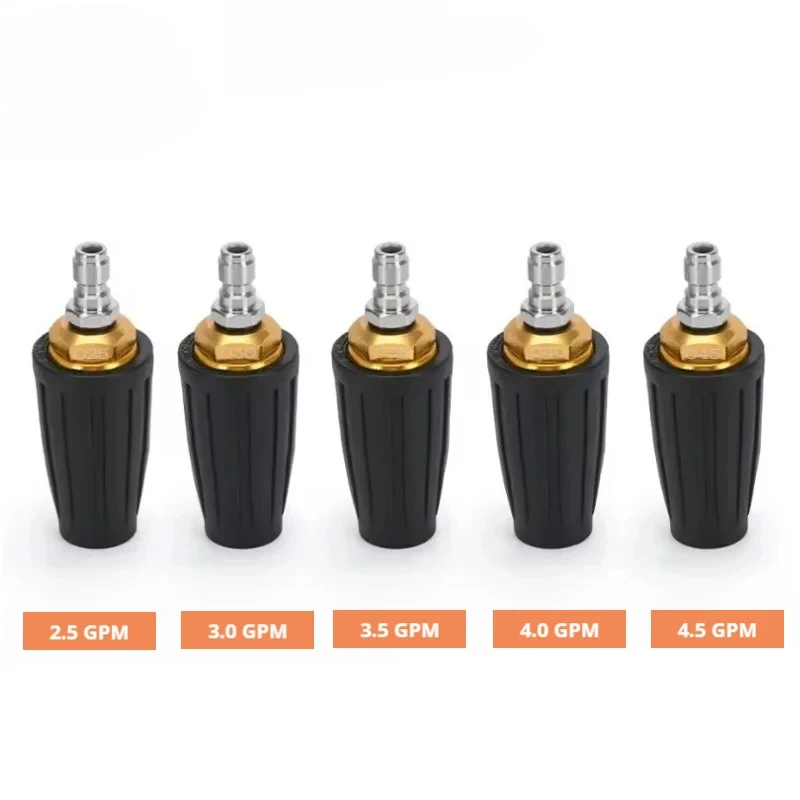 Ceramic Valve 2.5/3.0/3.5/4.0/4.5 GPM Orifice High Pressure Washer Turbo Nozzle 360° Rotating with 1/4