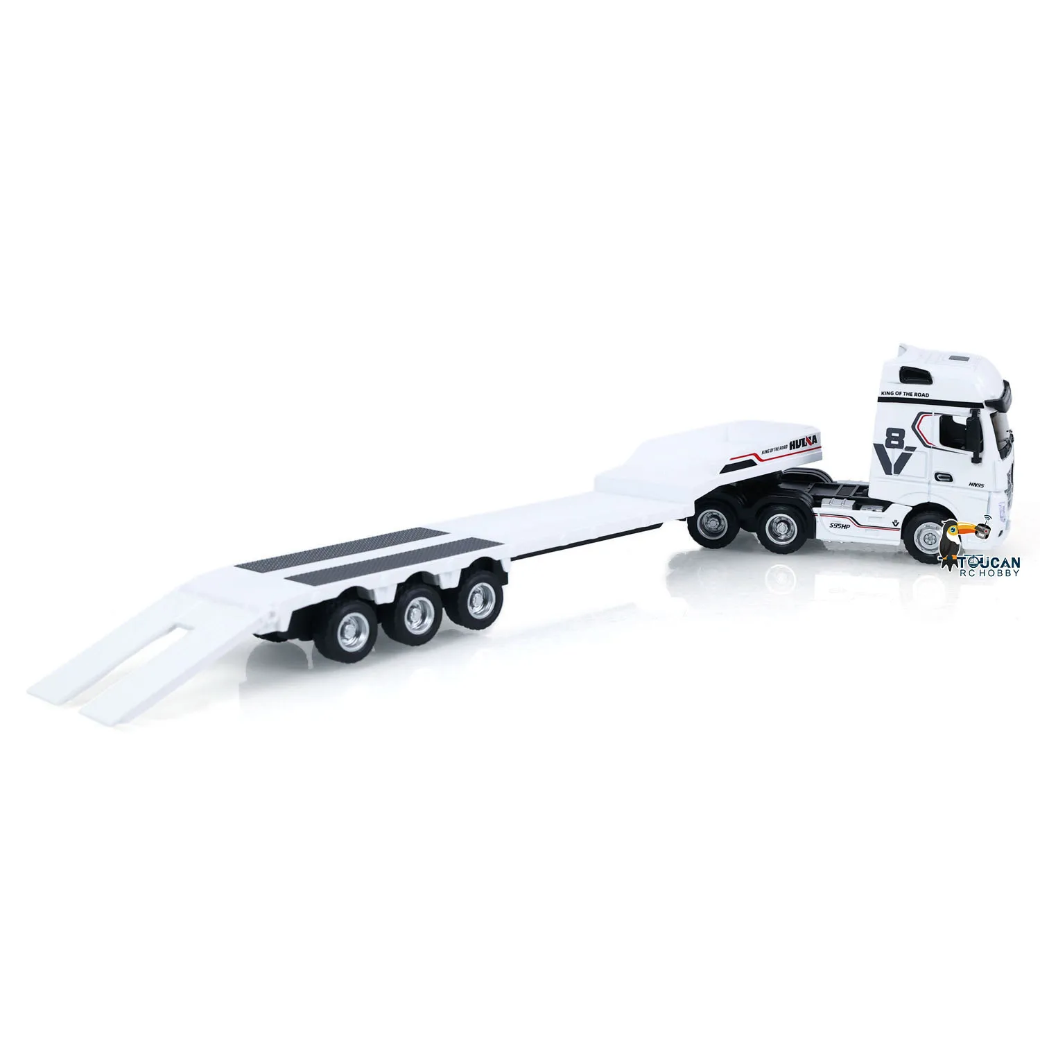 Auf Lager 9900 RTR HUINA 1/64 Ferngesteuerter Traktor-LKW mit 3-Achs-Sattelauflieger, Lichtern, Soundeffekten und Manuellen Stützbeinen – Detail 17