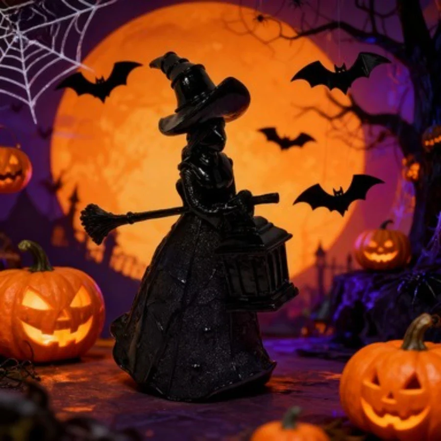 Gothic Witch Statue Halloween Desk Ornament Decoration Resin Witch Ornament Party with Dark Fantasy Home Decoration Party Gift