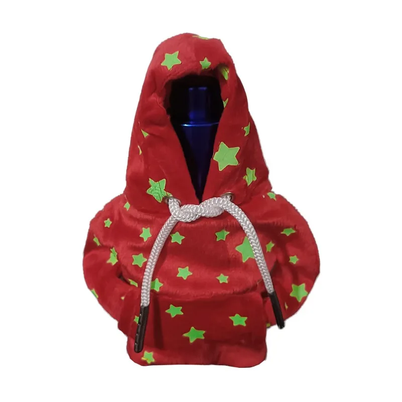 Cute Star Pattern Gear Shift Knob Hoodie Cover Mini Sweater Shift Boot Dust Cover Funny Car Interior Decoration Accessories Gift