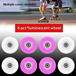 8PCS Luminescent Wheels Flash Inline Skate 90A LED Wheels Flash Roller Skates 68mm 72mm 76mm 80mmMulti-Specification Multi-Color