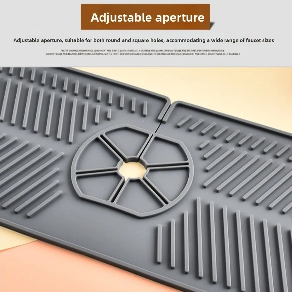 

Silicone Faucet Drain Pad Anti Slip Easy Clean Kitchen Sink Mat Water Catcher Splash-Proof Countertop Splash Mat Bathroom Use
