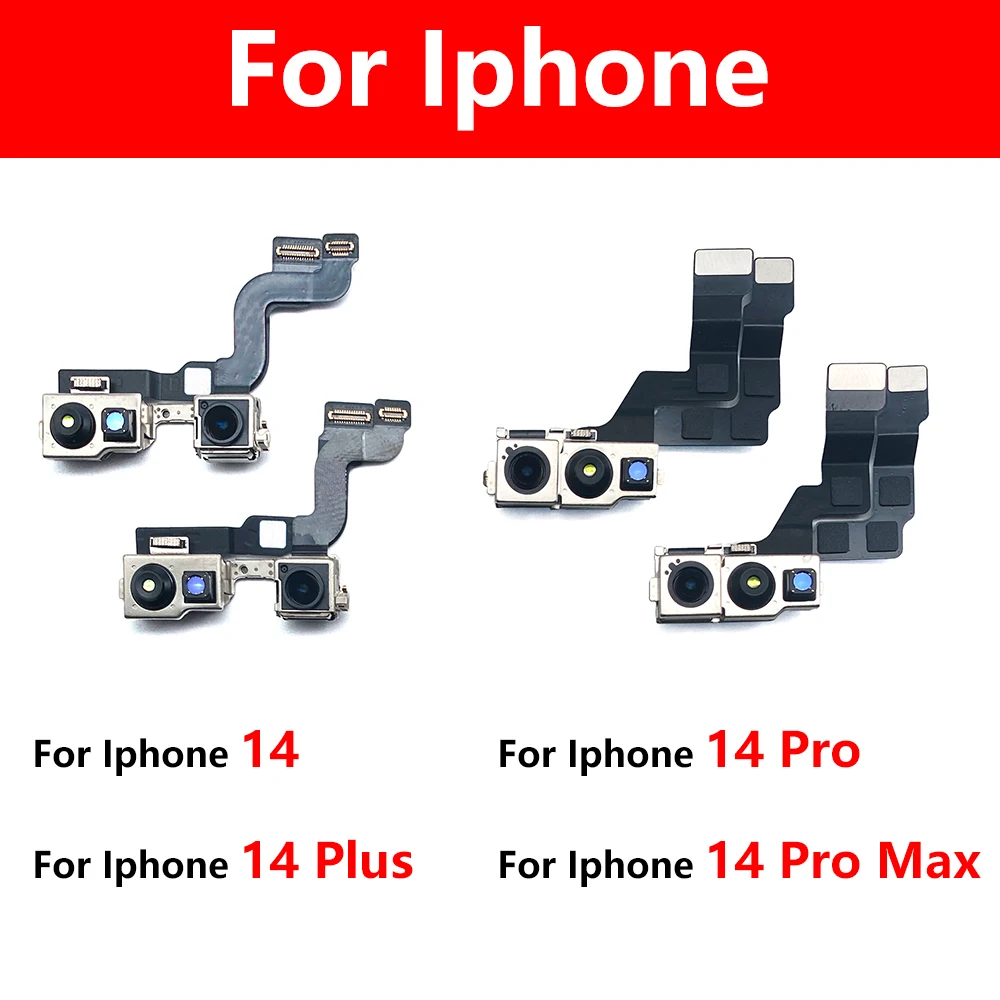 Tested Well For Iphone 14 Pro Max / For Iphone 14 Plus Back Rear Camera Module Flex Cable +Front Facing Camera Replacement