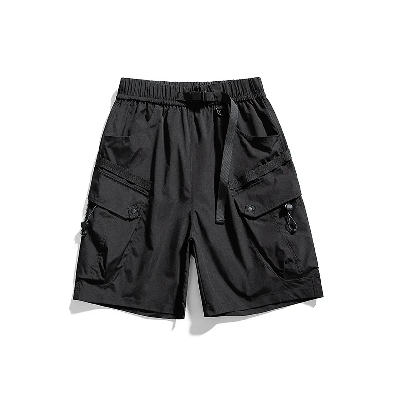 KIDWHXR Summer Thin Men's Baggy Cargo Shorts Outdoor Hiking Multi-pocket Shorts Sports Drawstring Casual ManKnee Length Pants