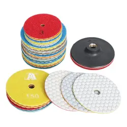 4 Inch 100Mm A Grade Droog Polijsten Pad Sharp Type Flexibele Diamantslijperij Pad Voor Graniet Marmer Steen Schuren disc