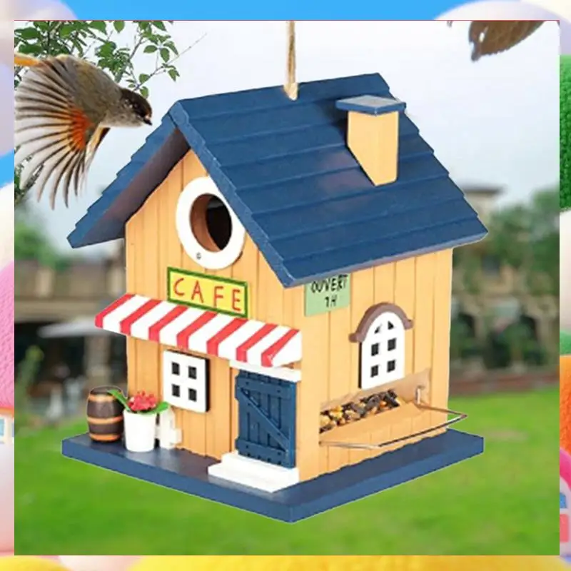 

2IN1 Cafe Blue-Bird House And Birdfeeder 2 Options Entrance Size For Bluebirds Sparrows And Finches-ABUA