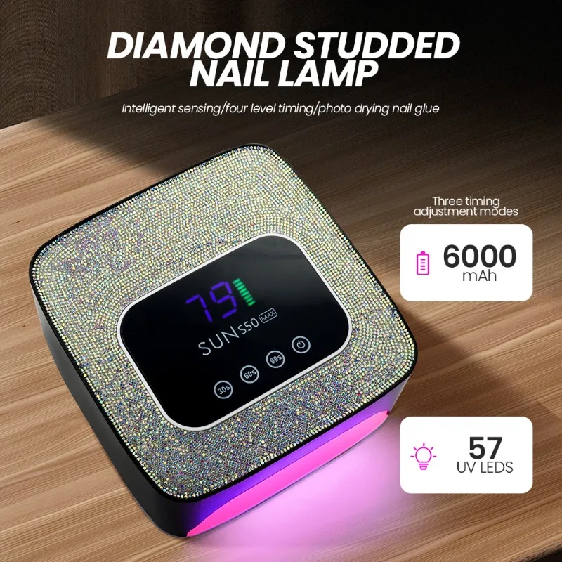 

Nail Lamp Phototherapy Machine 57LED Nail Art Baking Lamp Dryer Drill Phototherapy Lamp Battery Nail Baking Lamp