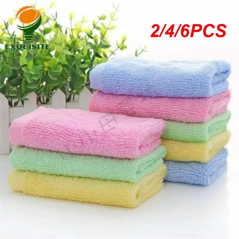 2/4/6PCS Cleaning Cloth Wood Fiber Cleaning Towel Quick Drying Reusable Dish Cloths Dish Cloth Ultra Soft