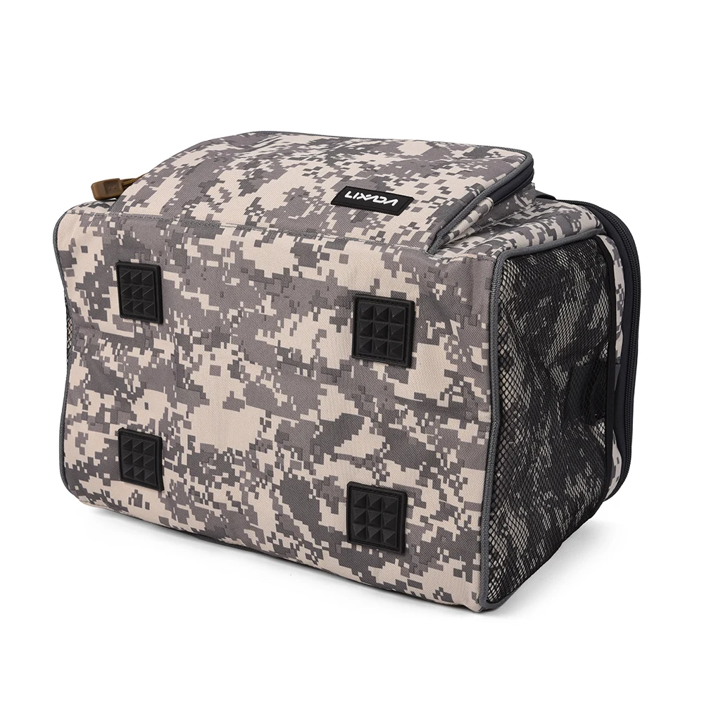 Lixada Portable Multifunctional Canvas Fishing Shoulder Bag Pack Fishing Tackle Bag Fishing Lure Reel Bag Pouch Case Fishing Bag