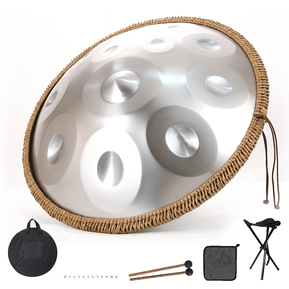 

High Quality D Minor Handpan Drum 10/12 Notes Highquality stainless steel Hand-tuned for ethereal sound Carrying case included