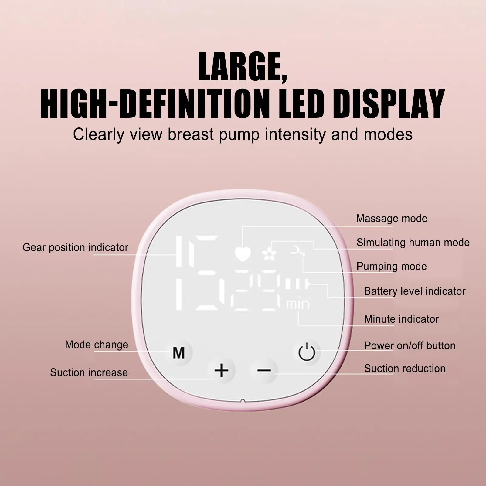 مضخة الثدي المحمولة هادئة الكهربائية الطفل الرضاعة الطبيعية المحمولة الأيدي الحرة ضخ لاستبدال الحلمة الحليب لأمي الطفل #5
