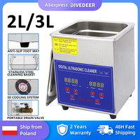 DIVEDEER Ultrasonic Cleaner 2~3L Ultrasound Cleaning Machine With Heated Washing Professional Home Commercial Ultrasonic Cleaner