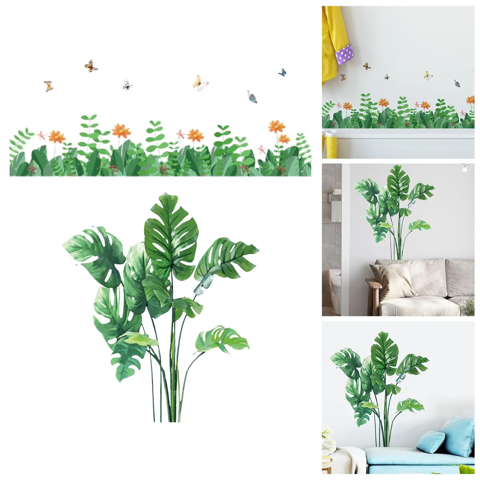 

Green Plant Wall Mural Easily Install Elegant Versatile Accessory Wall