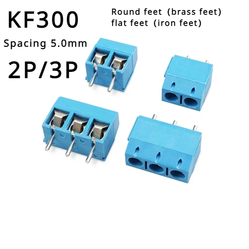 5/10PCS KF301 2P 3P 5.0mm Pitch Screw Wire Terminal Block KF301-5.0-2P 3P Straight Pin Spliceable Plug-in PCB Cable Connector