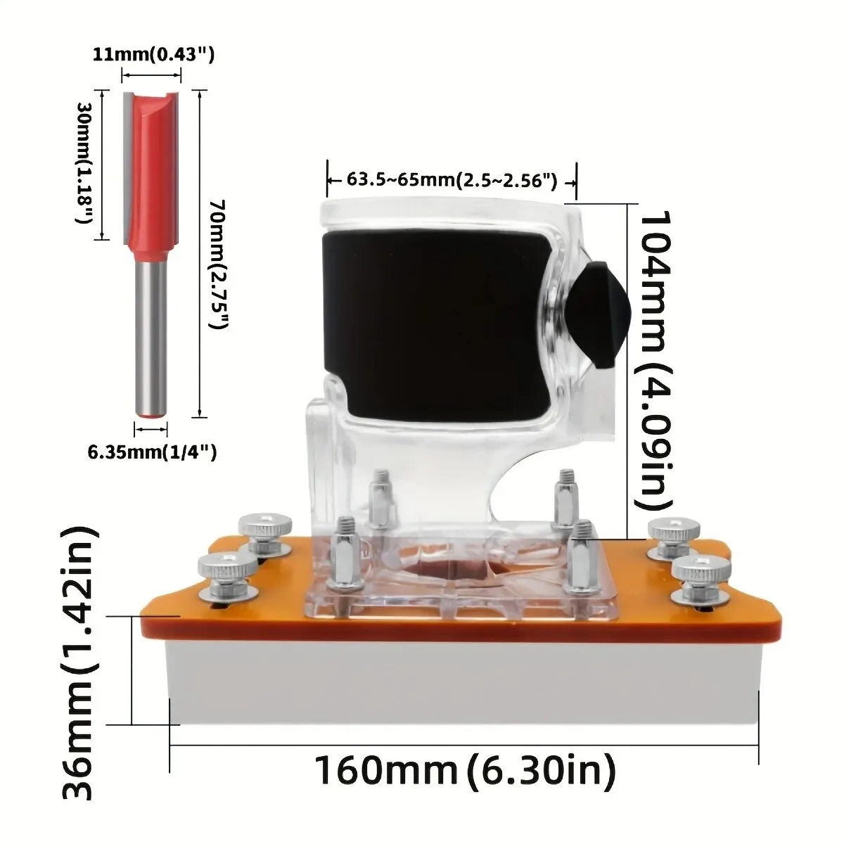 Woodworking 2 In 1 Slotting Bracket,Invisible Fasteners Slotting Guide Base for Furniture Concealed Connector and Buckle Fastene