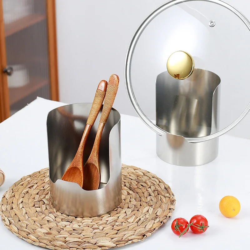 Stainless Steel Pot Lid Holder Multifunctional Spatula Cutting Board Storage Rack Kitchen Counter Organizer Kitchen Gadget