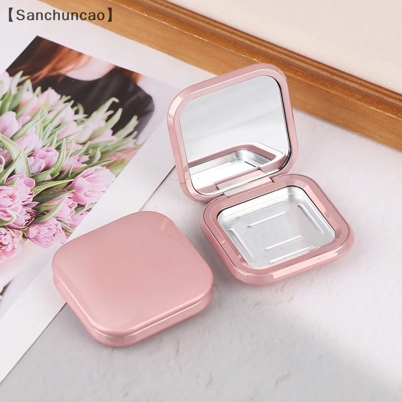 Pink Empty Magnetic Buckle Cosmetics Palette Square Eyeshadow Blusher DIY Makeup Box Blusher High Gloss Lipstick Dispensing Box