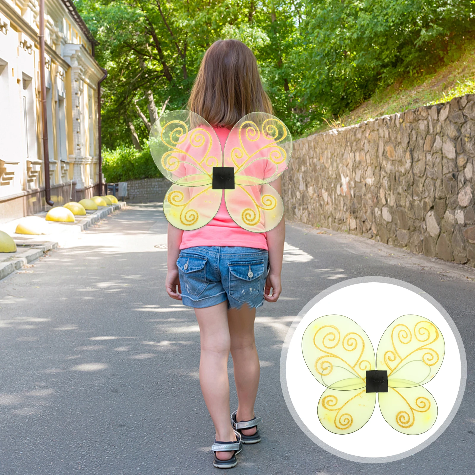 

Elegant Bee Wing Prop Butterfly Wings Costume Party Decor Adult Cosplay Wing Lightweight Portable Accessory For Women Kids