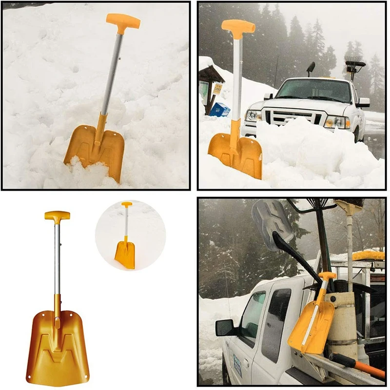 

Lightweight Collapsible Snow Shovel, Portable Adjustable Aluminum Emergency Shovel, Foldable Telescopic Winter Shovel For Car, C