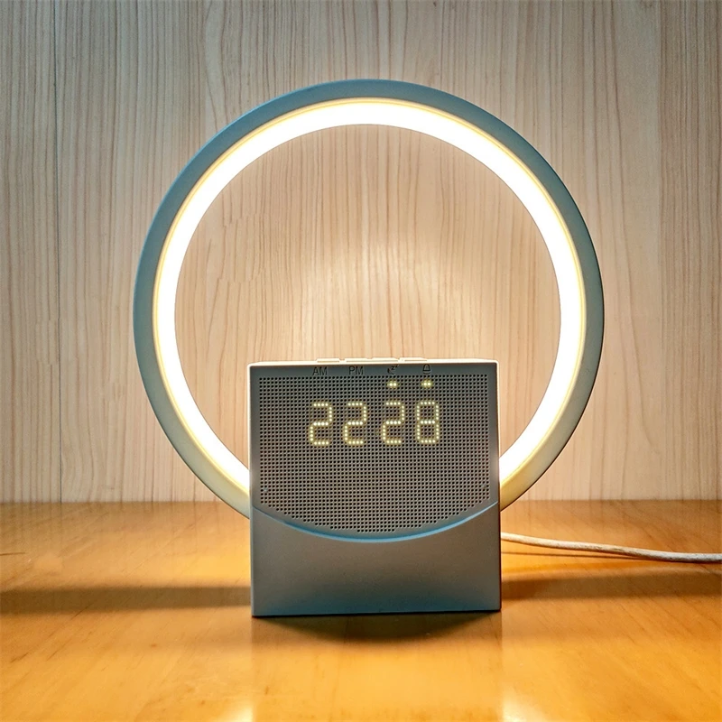 Sunrise Alarm Clock Lamp White Noise Wake Up Light With Bluetooth Speaker 3 Level Dimmable Night Light Creative Table Lamp New