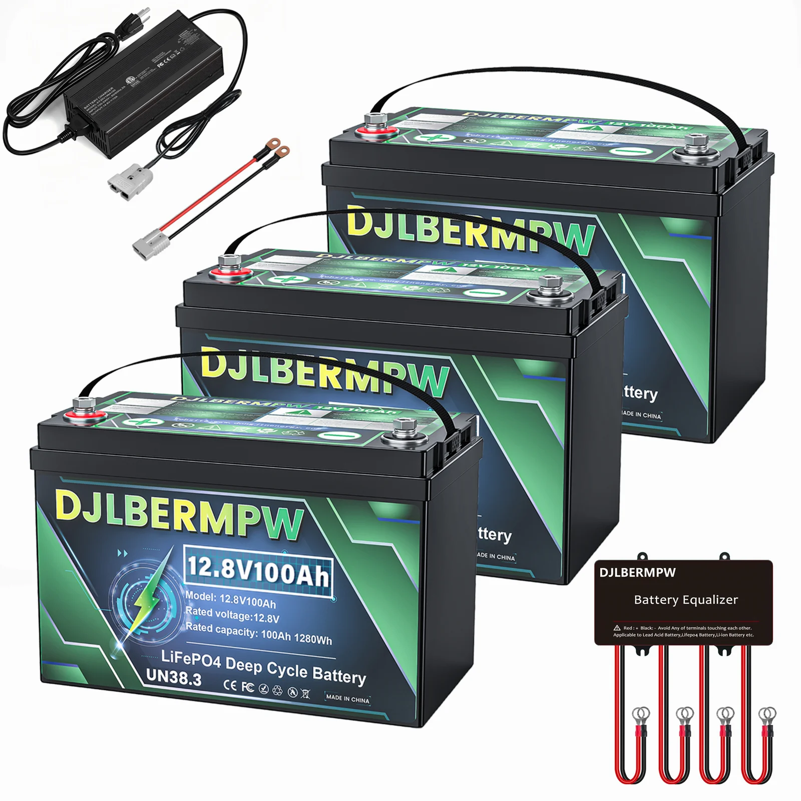 

36V Lithium Golf Cart Battery Built-in 100A BMS WIth 36V Battery Equalizer 14.6V 10A Fast Charging Charger for Golf Carts