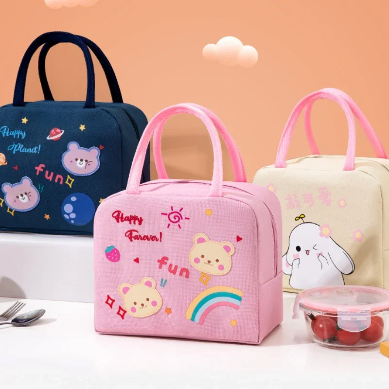 Cartoon Portable Children Lunch Bag for Women Lunch Box  Bag Thickened Large Capacity Lunch Box Bag Mother Kids Bags for Girl