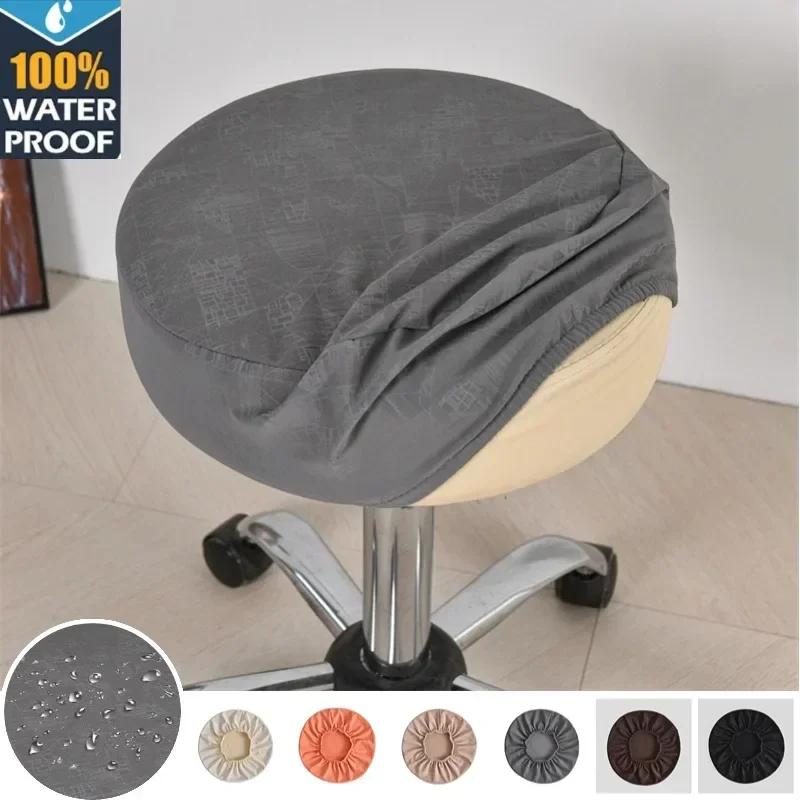 1/2 szt. Wodoodporny drukowany okrągły pokrowiec na stołek PU skórzany pyłoszczelny stołek barowy narzuty na siedzisko Home restauracja krzesło Case Protector